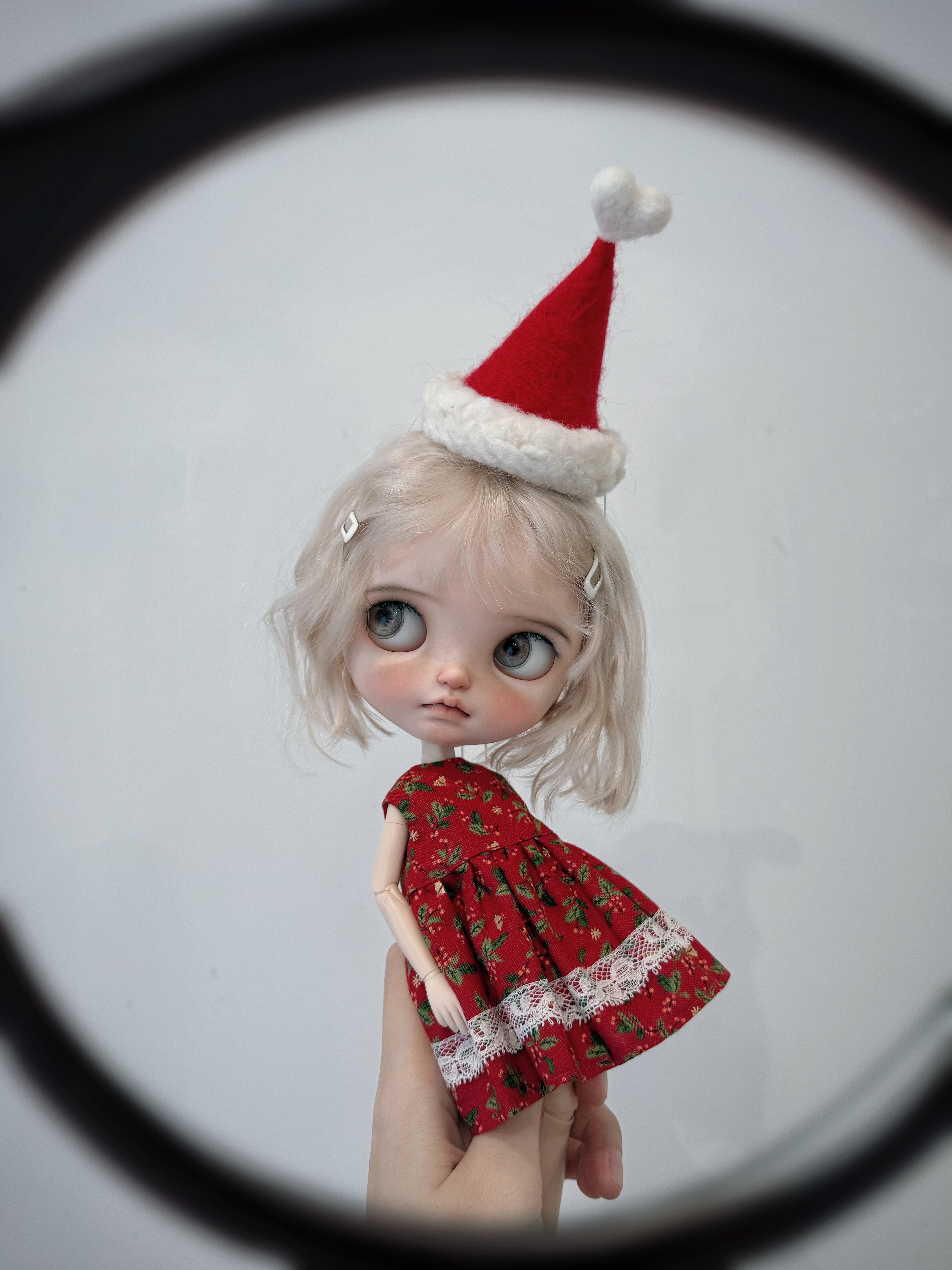 Bene doll蓝豆豆小p小布娃娃娃衣圣诞连衣裙