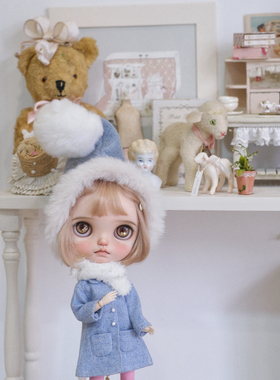 Bene doll可爱毛绒绒小布Blythe娃娃 帽子