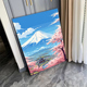 2024 数字油画diy填色画画富士山樱花风景手工填充丙烯油彩画新款