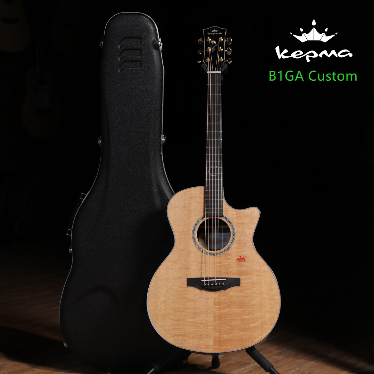 飞琴行 卡普马Kepma B1GA 定制款全单电箱民谣吉他 重度熊抓纹