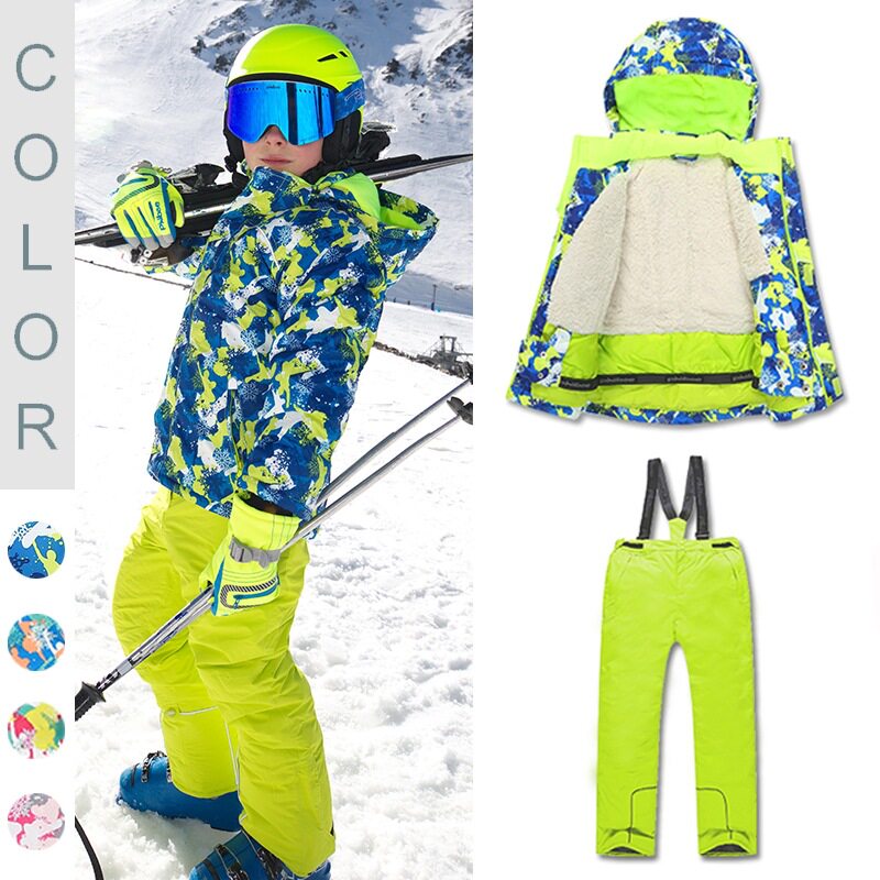 Phibee菲比小象儿童滑雪服套装男女中大童冬季加厚滑雪衣裤装备