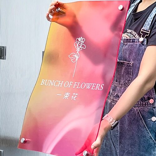 渐变亚克力广告牌不规则定制