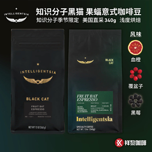美国知识分子黑猫果蝠意式 节限定 咖啡豆340g现货可代磨粉 季