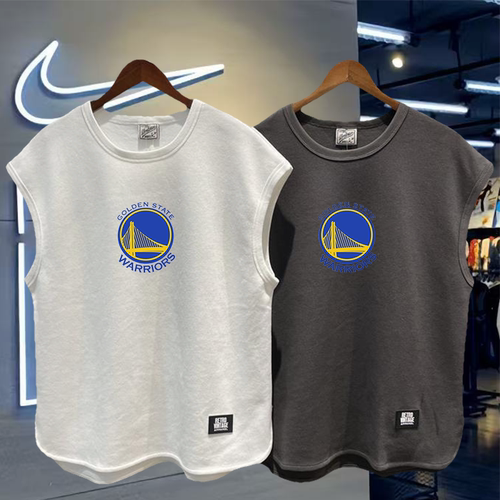 夏季新款勇士潮牌运动背心纯棉重磅篮球服无袖坎肩大码宽松T恤