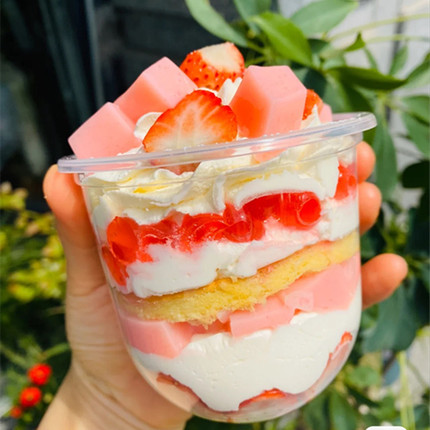 网红波波杯好吃不胖蛋糕甜品奥利奥波波冰 慕斯蛋糕 草莓波波杯