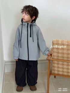 乔贝乐2025秋季新款男女童韩版百搭休闲冲锋衣中大童外套80357