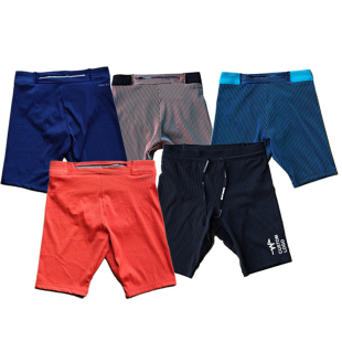 拉链腰包口袋男子罗纹炫彩马拉松田径联赛五分短裤 可订LOGO 紧身裤