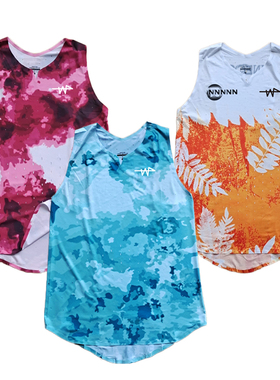 2024烈艳泥土马拉松上衣 NN橙色树叶压胶田径背心田径服 订制LOGO