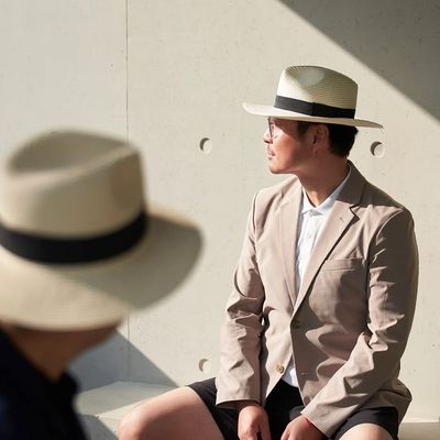 男复古草帽夏季遮阳艺术遮阳防晒度假巴拿马礼帽女沙滩显脸小平檐