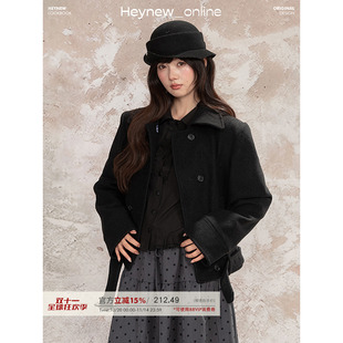 LOVEHEYNEW美拉德复古毛呢外套女秋冬季高级感名媛英伦风夹克上衣