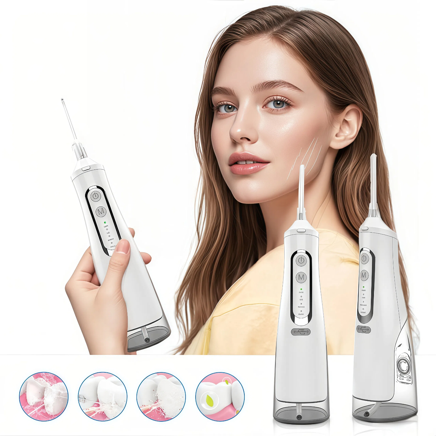 跨境手持便携式冲牙器家用电动洁牙机牙齿清洁冲洗器洗牙机水牙线