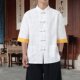 改良唐装 亚麻衬衣高级感中山装 短袖 男款 新中式 中国风男装 衬衫 夏季