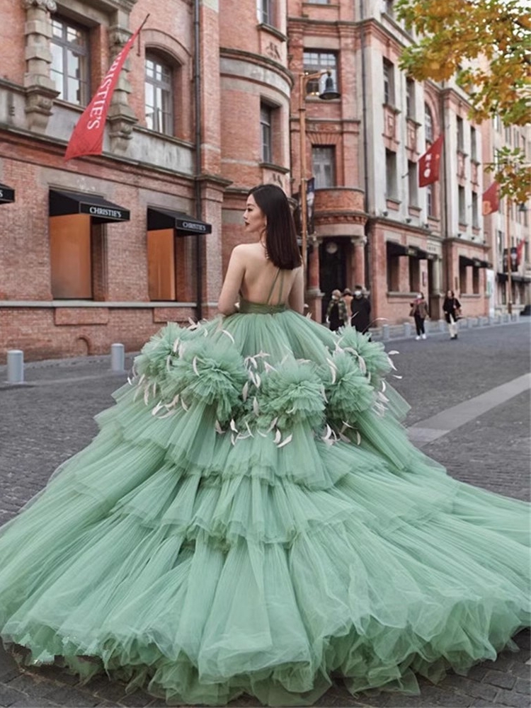 Green wedding dress suitable for photo sessions, internet celebrity Green wedding dress suitable for photo sessions, internet celebrity