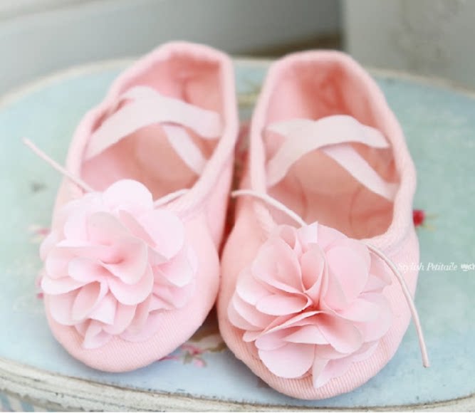 韩国进口儿童花朵芭蕾民族舞蹈课软底舞鞋女孩宝宝舒适布面跳舞鞋