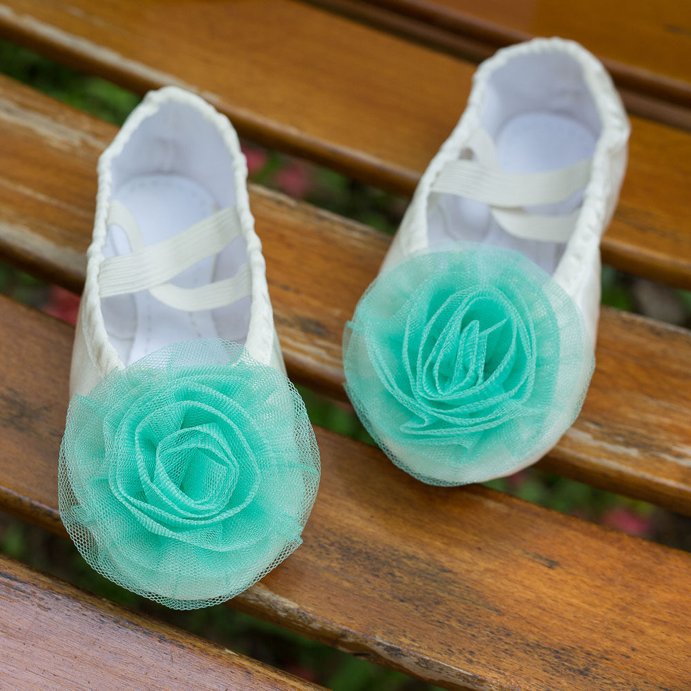 韩国进口儿童芭蕾民族舞蹈练功鞋女孩立体花朵缎面专业软底猫爪鞋