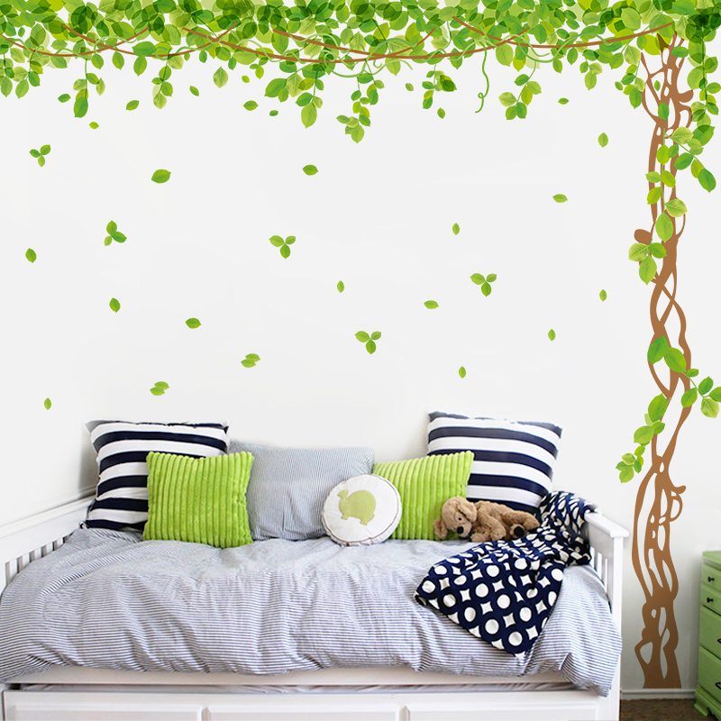 立体绿植卧室房间客厅自粘墙纸