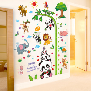 熊猫身高尺儿童房间室内装饰墙贴