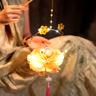 中秋节手提灯笼2025新款儿童diy手工材料包制作古风宫灯发光花灯