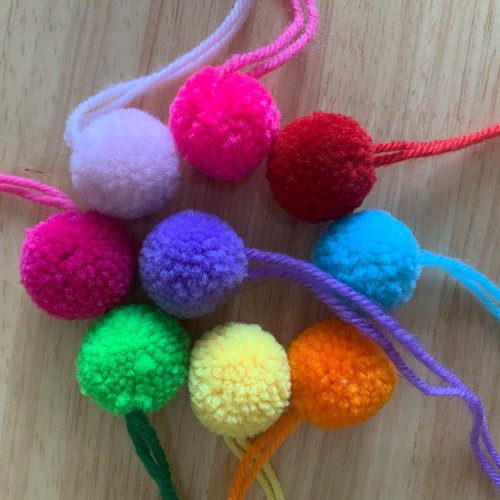 毛线球带尾巴毛球粗毛线球3cm