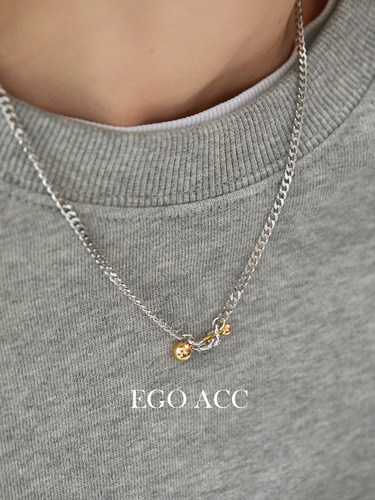 EGOACC极简金银撞色项链925银