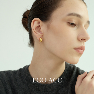 法式 款 高级感哑光C型耳圈女欧美ins风百搭时髦耳环 ACC经典 EGO
