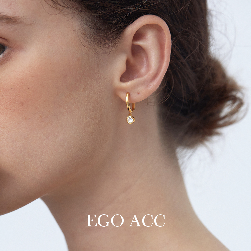 法式精致水滴锆石吊坠耳环EGO