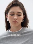 EGO ACC布鲁先生 高级夸张冷淡风银色耳环HOOP风休闲时髦耳饰耳钉