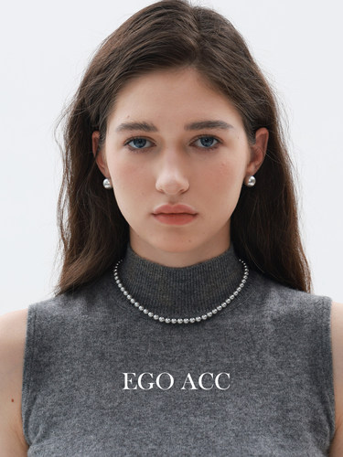 EGOACC施华洛灰珍珠项链耳环