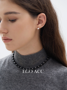 简约精致迷你肌理感耳环冷淡风百搭银色复古小耳钉 款 EGO ACC经典