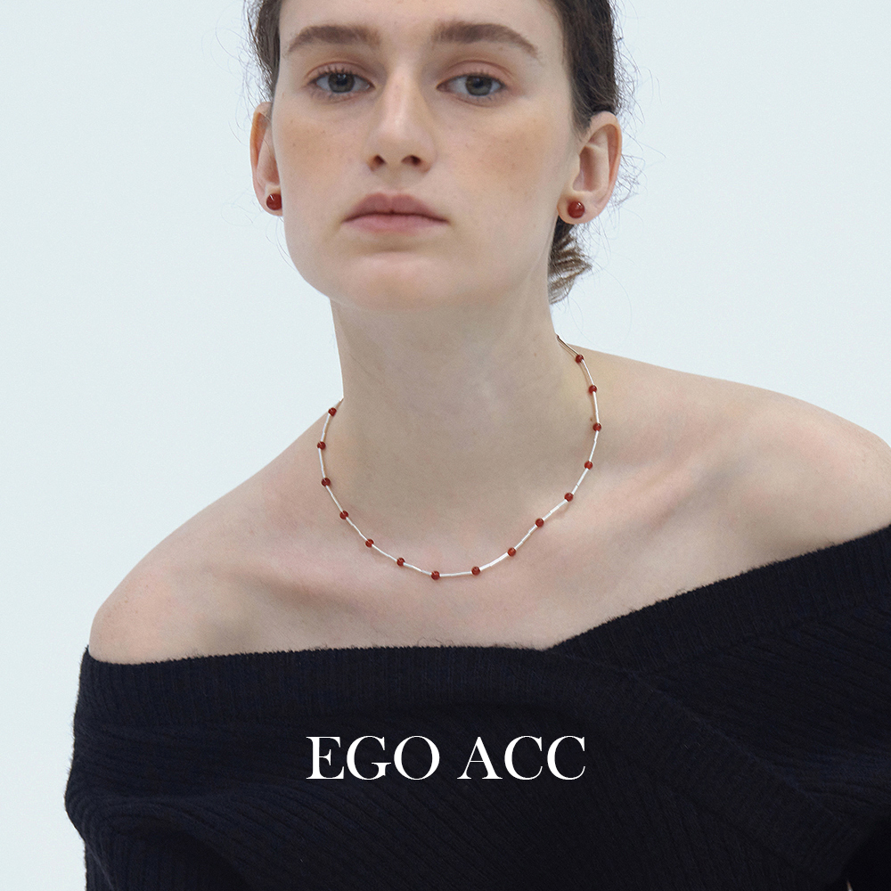 EGO新中式红玛瑙银管串珠项链