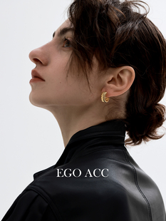 ins博主同款 欧美时髦金属肌理感耳圈女 耳环百搭C型耳饰 ACC EGO
