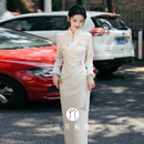 国风蝴蝶刺绣旗袍加绒加厚长裙10 特别漂亮 掐腰旗袍新中式