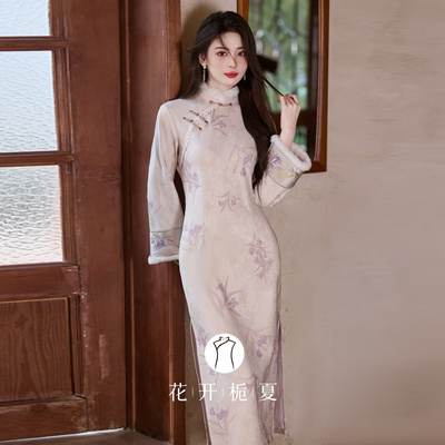 新中式加绒改良旗袍日常可穿