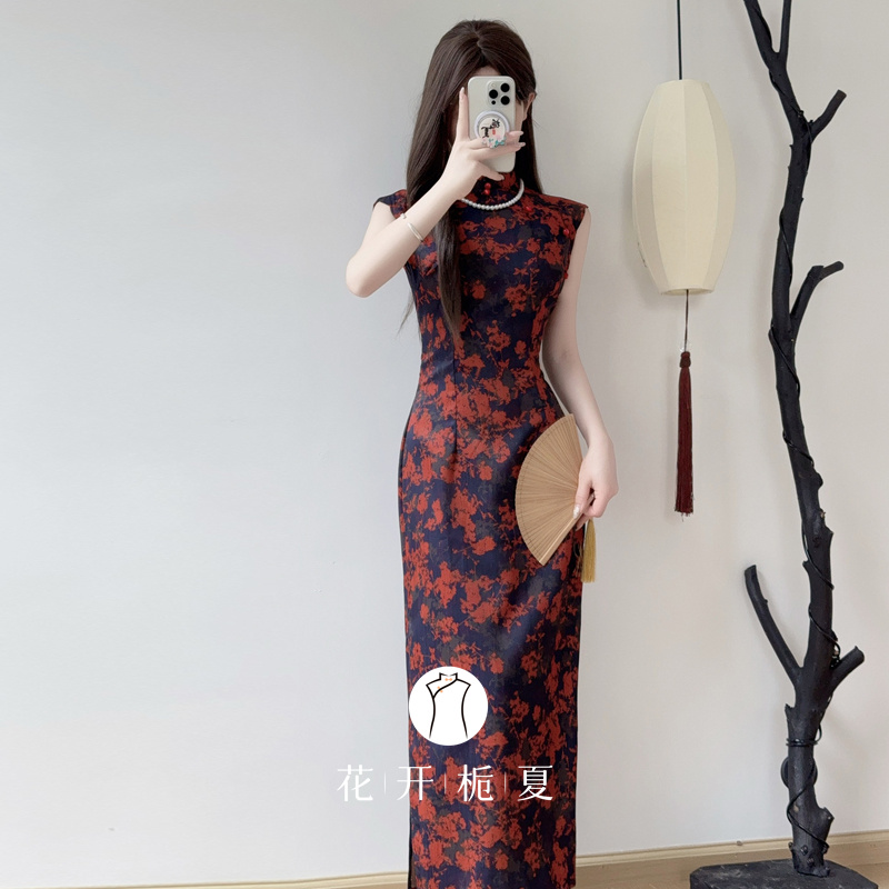 老上海复古风无袖港工旗袍