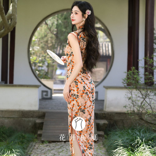 新中式改良无袖旗袍日常可穿