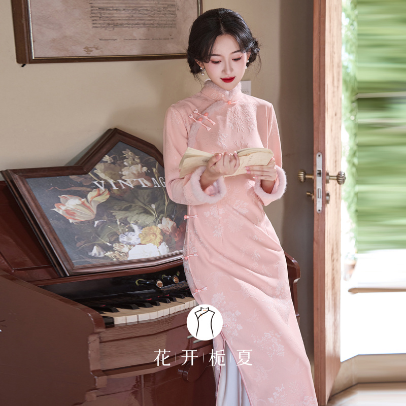 新中式绝美粉色年轻款少女加绒