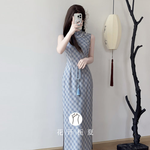 复古民国风文艺少女无袖旗袍