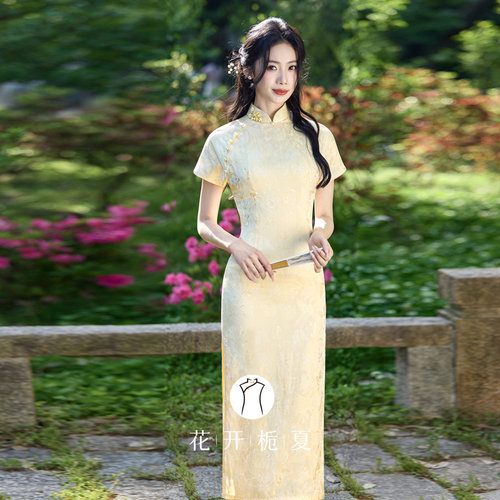 新中式改良年轻款少女黄色旗袍