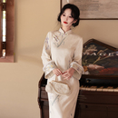 少女日常可穿2025秋冬新款 旗袍高级感气质年轻款 国风倒大袖 新中式