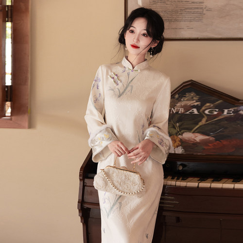 新中式国风倒大袖旗袍