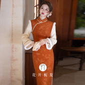 旗袍绝美新中式 国风倒大袖 年轻款 2025冬季 少女连衣裙加绒加厚11