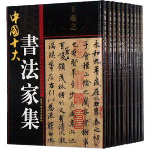 中国十大书法家集 铜版纸彩色版本16开 全10册王铎王羲之米芾董其昌等 可多选画集