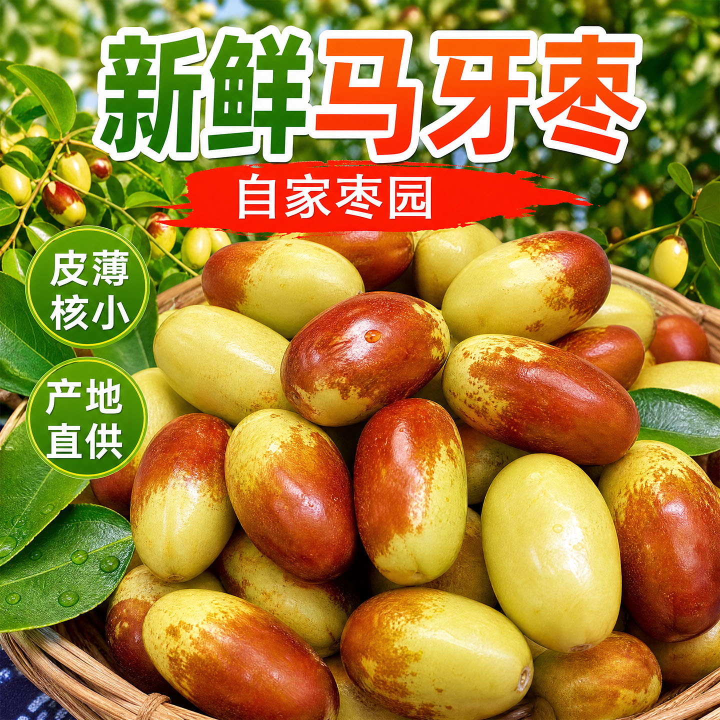2026山东现摘马牙枣鲜枣子弹头枣子新鲜水果非鸡心枣红枣冬枣脆甜