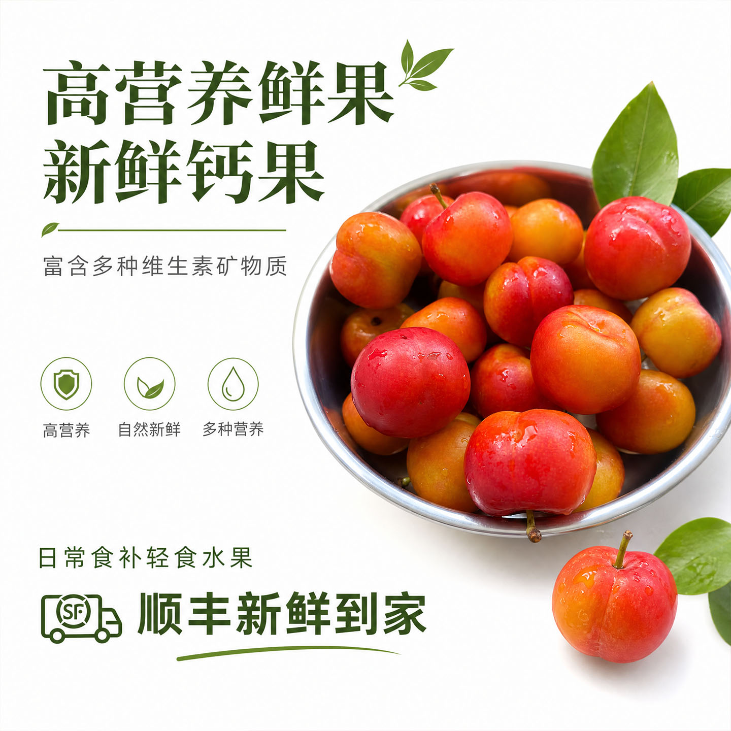 顺丰现摘欧李钙果辽宁产地直发诺丽新鲜山梅子鲜果n欧粒儿多省
