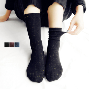 专柜正品艺美力金银线素面长筒女袜子亮丝银葱中筒抗菌精梳棉无骨