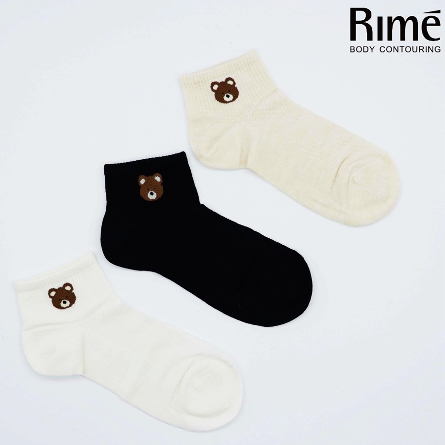 Rime韵魅桑蚕丝绢丝小熊女短中筒袜