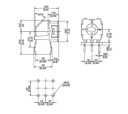 Американский переключатель ротационного набора C & K 1-3 Вертикальный 4-Gear Переключатель 7*7 Небольшой громкий вращение переключатель