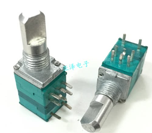 台湾FD福华RK09型精密电位器双联带开关A10K轴长15MM音量电位器