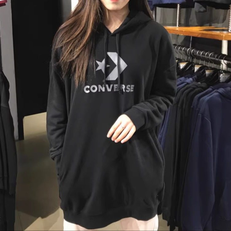 连帽针织卫衣套头裙子