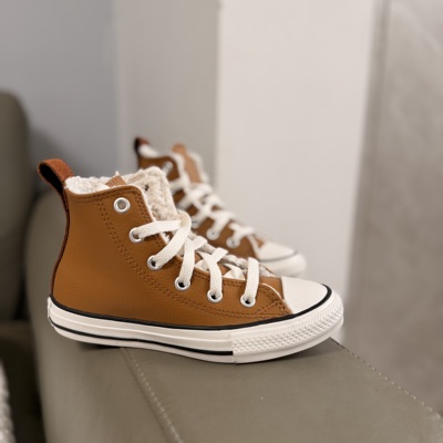 匡威童鞋亲子鞋秋冬款男女童加绒保暖高帮鞋皮款A01472C A03181